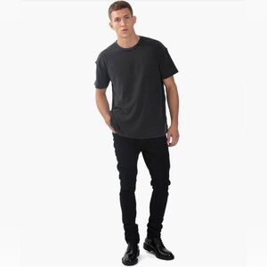 PURPLE BRAND Men’s Resin Coated Skinny Jeans P001 Black Size 34 x 34